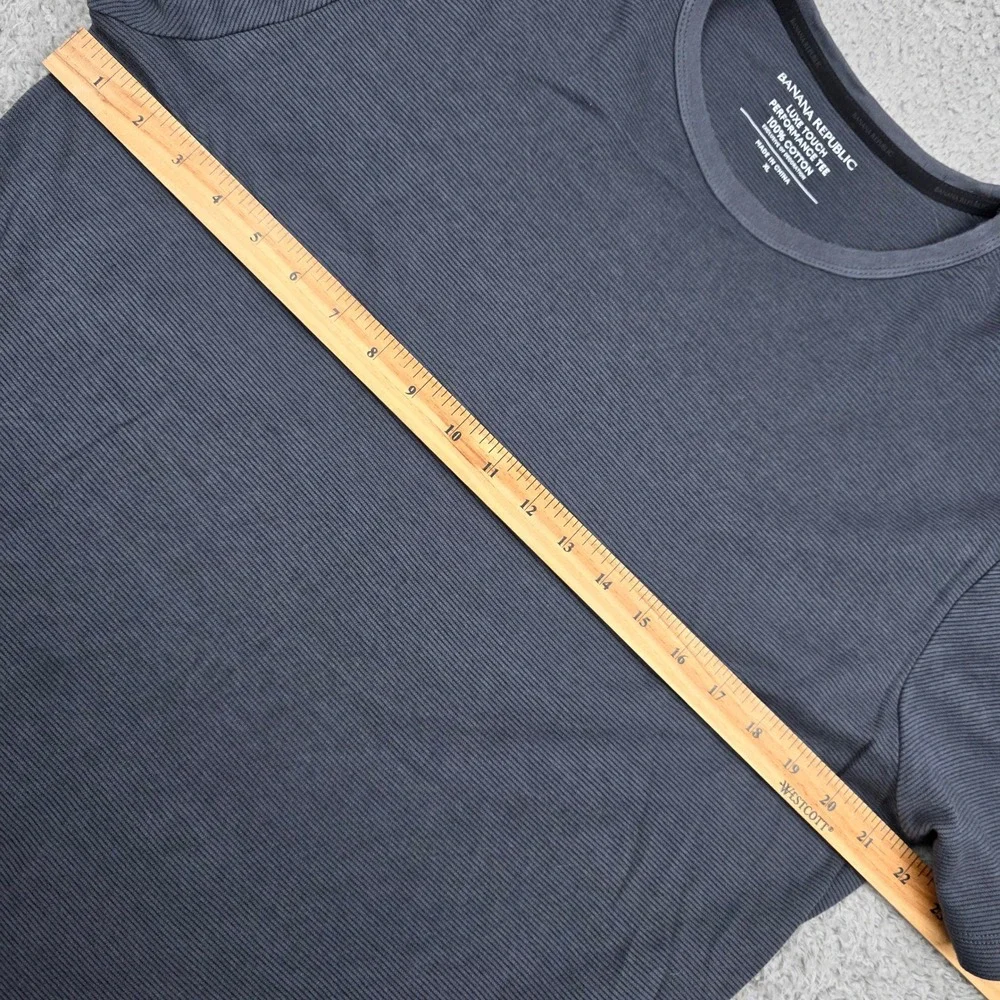 Banana Republic‎ Luxe Touch Performance Tee Mens XL Gray Textured Ribbed Cotton